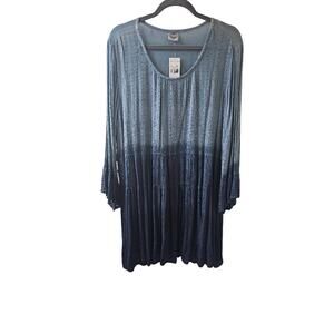 Cal Style NWT L Tunic Top Ombre Gradient Long Sleeve Boho Casual Soft Knit Flowy